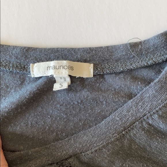 Scoop neck faux tie front tee - Picture 2 of 2